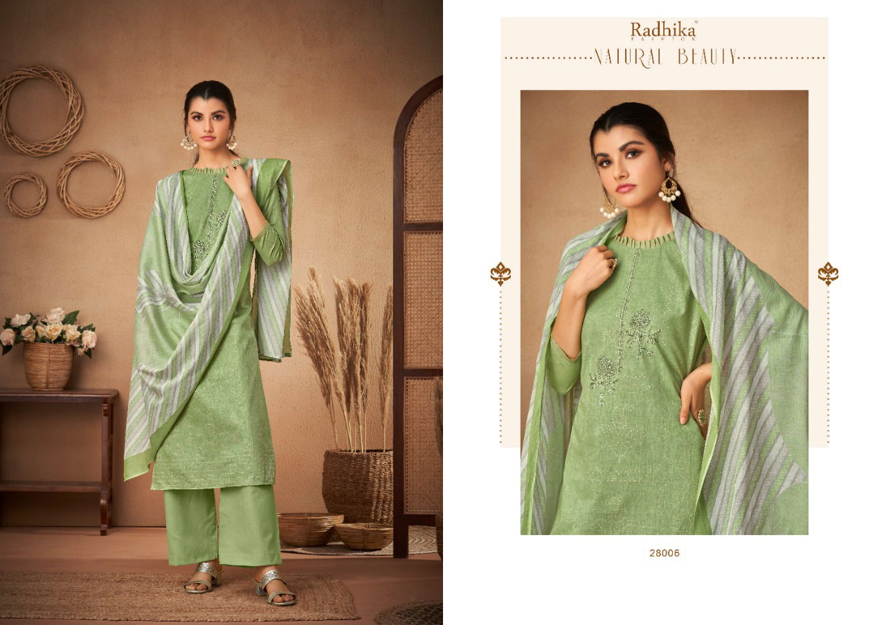  Radhika Azara Fancy Casual Wear Cotton Printed Latest Dress Material Collection